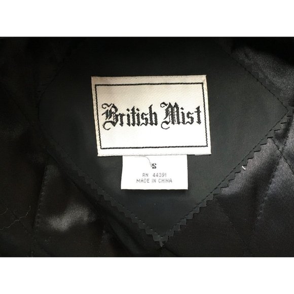 British Mist Coat Solid Black Lined Winter Small Waterproof Lining Faux Fur Neck - Picture 8 of 10